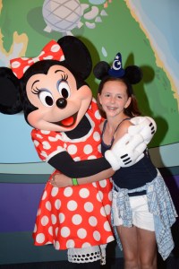 Minnie and Grace at the EPCOT character spot.